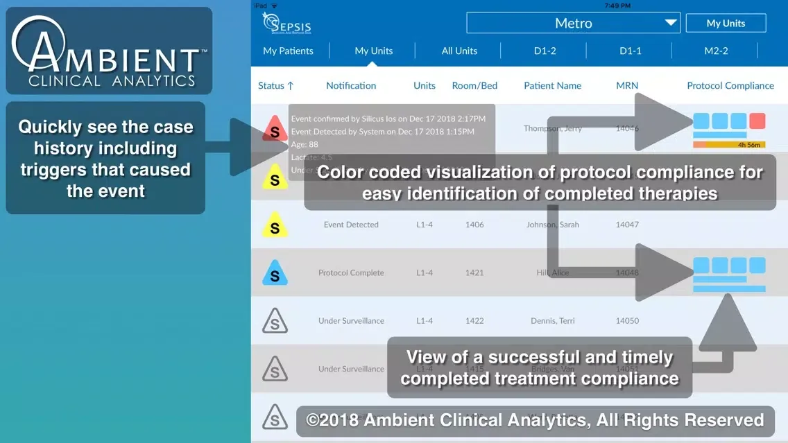 ภาพหน้าจอของ Sepsis DART